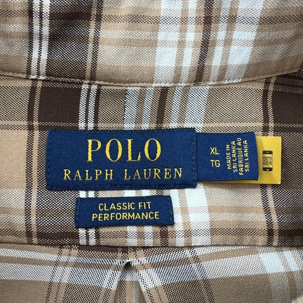 Polo Ralph Lauren Classic Fit Performance Plaid Button Down Shirt Men XL Preppy